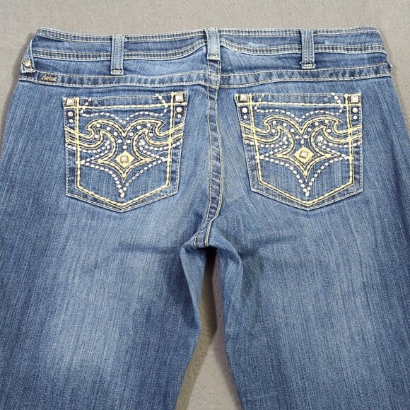 Ariat Jeans Women's 32L Blue Ruby Boot Cut Western Denim Cowgirl Rodeo Hemmed - Picture 3 of 16